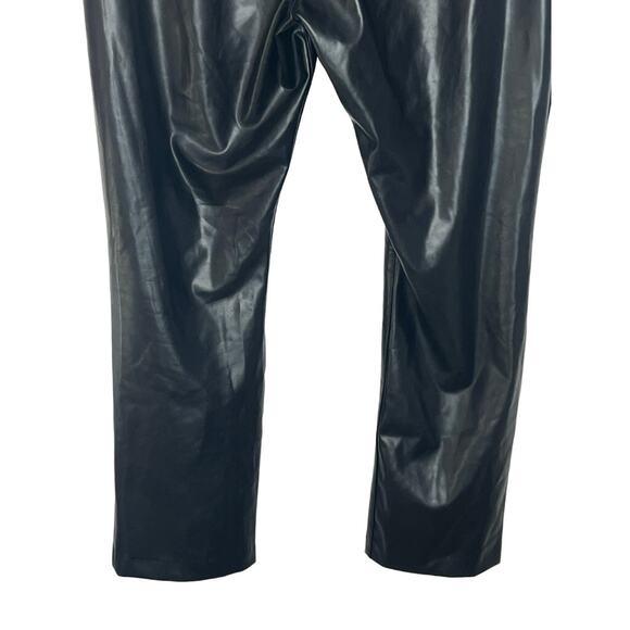 NWT Abercrombie & Fitch Black Ultra High Rise Faux Leather Straight Pants 16 - Picture 6 of 12